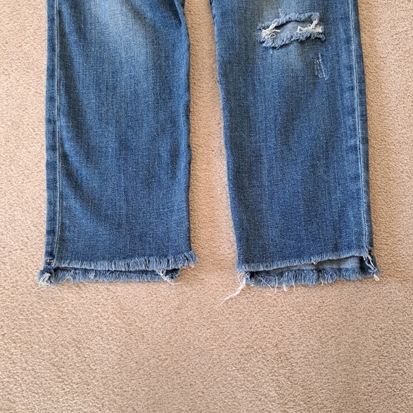 Kut From the Kloth Jeans Womens 8 Blue Distressed Reese Ankle Straight Leg - Picture 8 of 14